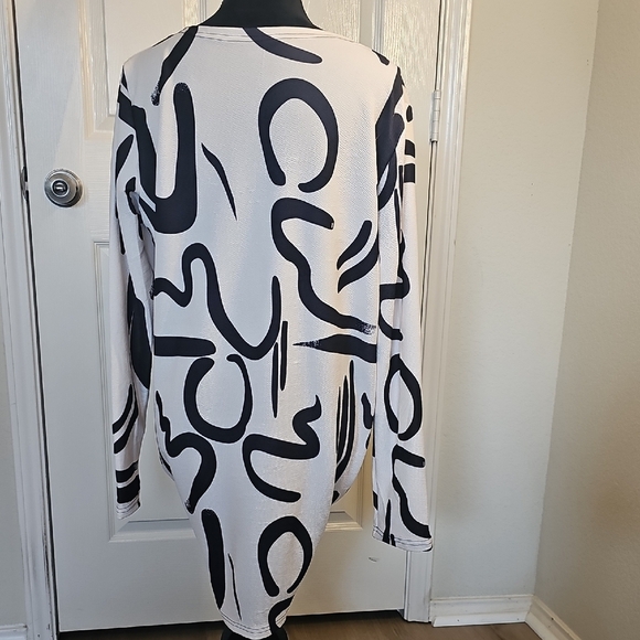 NWOT Women's Geometric Open Front Bold Lightweight Unique Long Cardigan XL - Picture 11 of 14